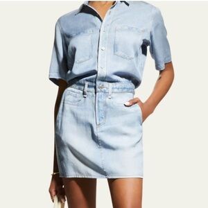 Rag and bone  XS Miramar Tulip Dress Light Wash Tencel Denim Look
